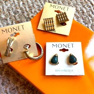 Vintage Monet clip on earrings